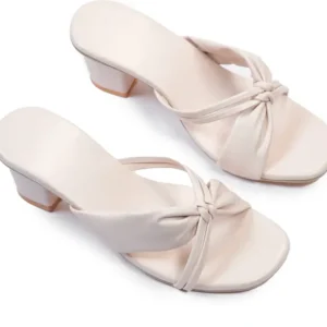 Women Heels Sandal  (Off White , 4)